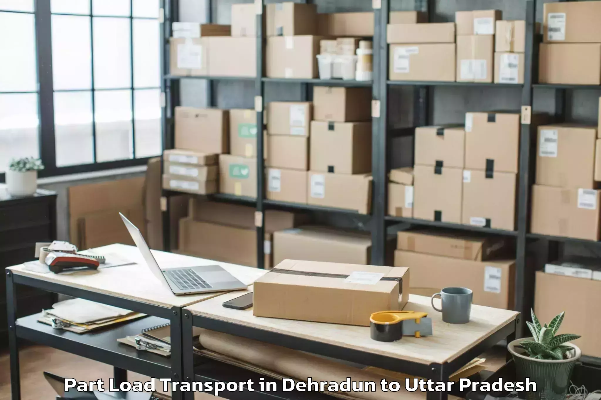 Book Dehradun to Khadda Part Load Transport Online